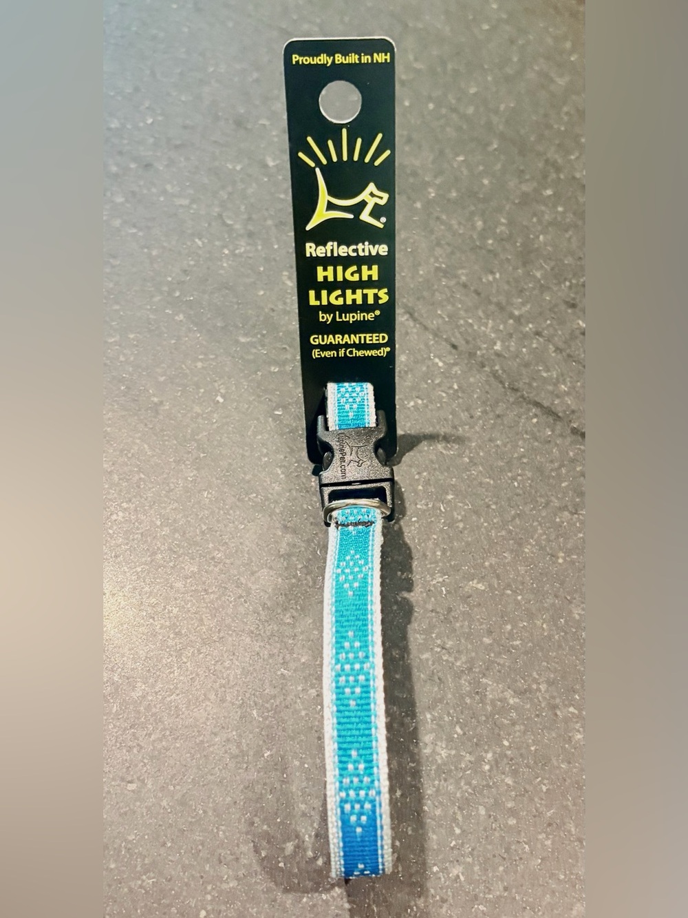 NWT Reflective High Lights 1/2” collar by Lupine® in Blue Diamond/Silver